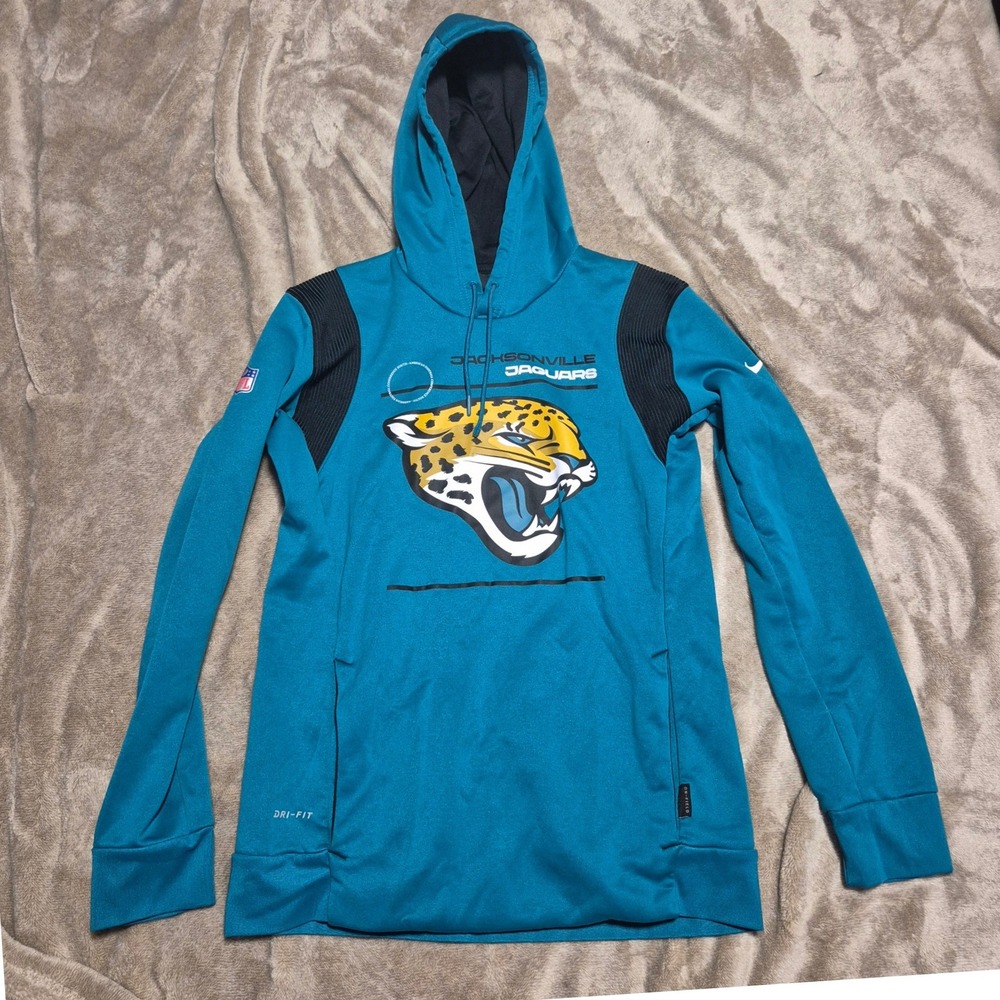 Nike NFL Jacksonville Jaguars Dri-FIT Onfield Apparel Hoodie Teal Womens Medium